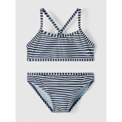 Bílo-modré holčičí pruhované dvoudílné plavky name it Felisia – Zboží Mobilmania
