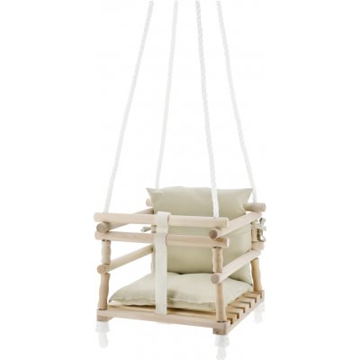 lupilu Dětská dřevěná houpačka bílá – Zboží Dáma