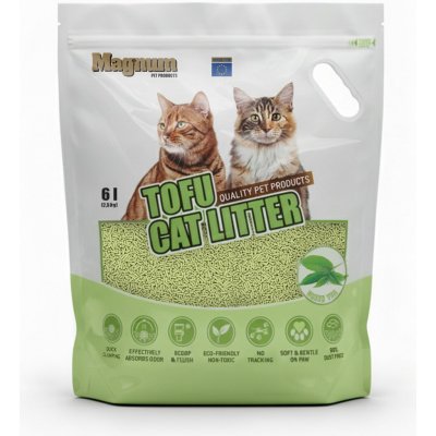 Magnum Tofu cat litter Green tea 6 l – Sleviste.cz