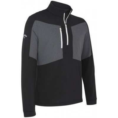 Callaway Mens Aquapel 1/2 Zip Mixed Media Pullover Caviar/Bright White – Zboží Mobilmania