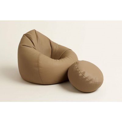 Mekem sedací vak Super 4XL obj. 450 L s podnožkou, mat.Eko kůže, barva kávová – Sleviste.cz