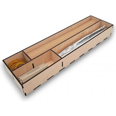 usporadejto.cz Organizér na folie/alobal, 4 přepážky do šuplíku, dřevěný VASKY 13 x 46 cm – Zboží Mobilmania