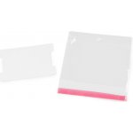 Papírová karta na náramky, gumičky se sáčkem s eurozávěsem 6,2x9,3 cm Varianta: 1 bílá, Balení: 200 ks – Sleviste.cz