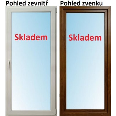 SMART Balkonové dveře 80x200 Zlatý dub / Bílá, Pravé, Otevíravé i Sklopné – Zbozi.Blesk.cz