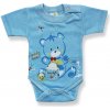 Kojenecké body BABY´S WEAR Kojenecké body krátky rukáv GREEDY BEAR modré