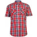 Lee Cooper ss check shirt mens red white black