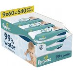 Pampers Aqua čistící ubrousky 9 x 60 ks – Hledejceny.cz