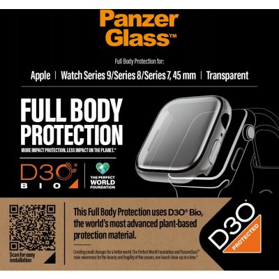 PanzerGlass Full Protection D3O čirý, Apple Watch Series 7/8/9 45mm 3687 – Zboží Mobilmania
