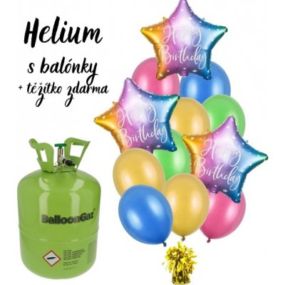 MojeParty Helium set Výhodná kombinace helia a balónků Duhové narozeniny – Zbozi.Blesk.cz