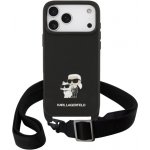 Karl Lagerfeld Saffiano Crossbody Popruh Metal Karl and Choupette Zadní Kryt pro iPhone 17 Pro Max Black – Hledejceny.cz