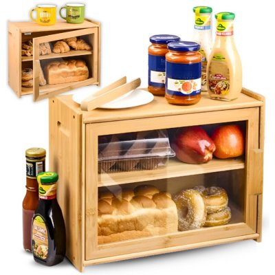 Bambusový chlebník 2v1 - organizér, skříňka do kuchyně – Zboží Mobilmania