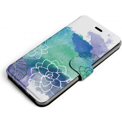 Pouzdro Mobiwear Flip Samsung Galaxy S22 - MG11S Vodovkové květy – Zboží Mobilmania