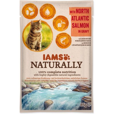 Iams Cat Naturally with North Atlantic Salmon in Gravy 85 g – Sleviste.cz