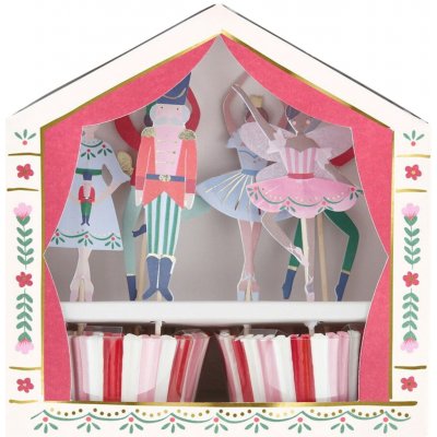 Meri Meri Vánoční sada na pečení cupcakes Nutcracker Ballet – 24 ks, červená barva, papír – Hledejceny.cz