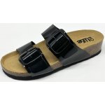 Bio Life Bio Lide Greta dámské pantofle na klínu černá lak černá – Zboží Dáma