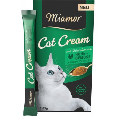 Miamor Cat Cream kuřecí a zelenina 5 x 15 g – Zboží Mobilmania