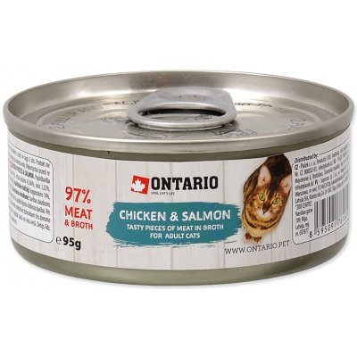Ontario Cat Chicken Pieces & Salmon 95 g – Zboží Mobilmania