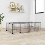 vidaXL 20panelová ohrádka pro zvířata s dvířky černá 35 x 35 cm ocel 9799.3114055 – Sleviste.cz