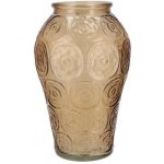 Karamelově hnědá skleněná váza s reliéfem květin Delight - Ø 15*25 cm - daan kromhout – Hledejceny.cz