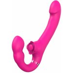 SuperLove Strapless Strap On with Dual Vibrations Flapping & Remote – Zboží Dáma
