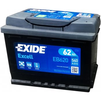 Exide Excell 12V 62Ah 540A EB620