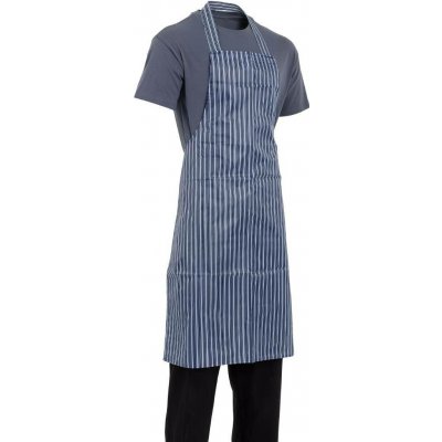 Whites Chefs Clothing voděodolná náprsní zástěra pruhovaná červenobílá – Zboží Mobilmania