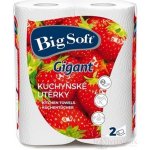 Big Soft Gigant 2 vrstvy kuchyňské papírové utěrky, 2× 80 útržků, 2 role – Sleviste.cz