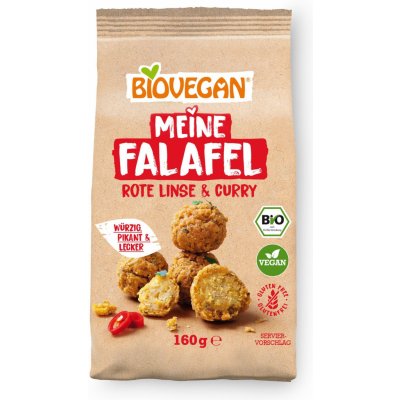 BioVegan Falafel bez lepku mix červená čočka kari BIO veganský 160 g