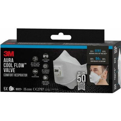 3M Aura 9322-5 Respirátor FFP2 s ventilem 5 ks – Zbozi.Blesk.cz