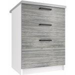 Belini spodní se zásuvkami 60 cm šedý antracit Glamour Wood s pracovní deskou TOR SDSZ60/1/WT/GW/0/B1 – Zboží Dáma