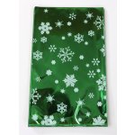 Celofánový sáček - zeleno-bílý s vločkami - 20 x 35 cm – Zboží Dáma