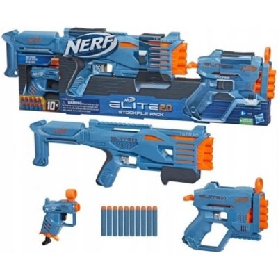 NERF ELITE 2.0 STOCKPILE PACK TETRAD QUADFIRE 3PACK – Zboží Mobilmania