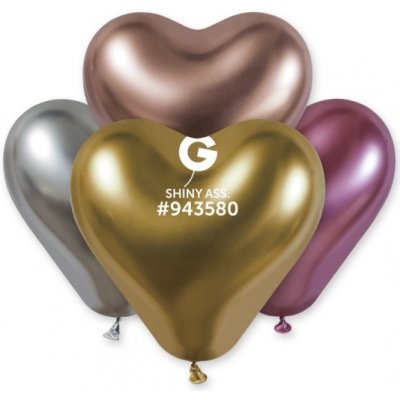Balónek srdce 25 cm 10" SHINY mix bal – Zboží Dáma