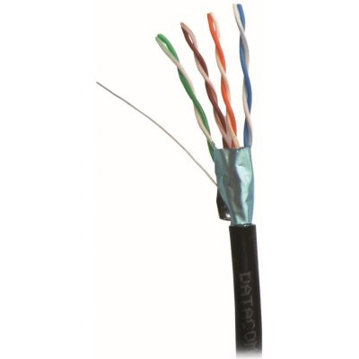 DATACOM FTP Cat5e drát 100m Síťový kabel, FTP, Cat5e, PE, drát, Fca, 100m, venkovní, černý 1386