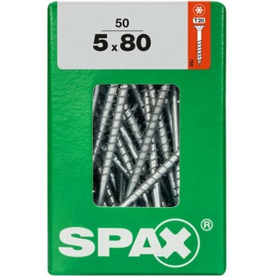 Spax Uni vrut zápust.hlava T-Star+ T20 4CUT část.závit Wirox 5 x 80 mm 50 ks – Hledejceny.cz