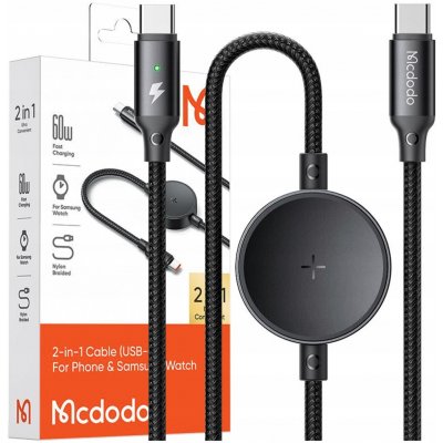 Mcdodo CA-4170 2-in-1 USB-C cable + Samsung Watch wireless charger, 60W, 1.5m – Zbozi.Blesk.cz