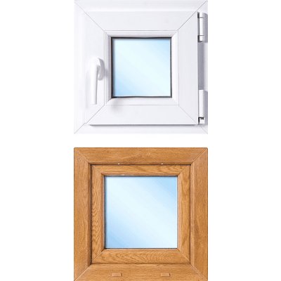 OknaDvereNaMiru.cz Plastové okno otevíravé, pravé, zlatý dub / bílá, 40x40 cm – Sleviste.cz