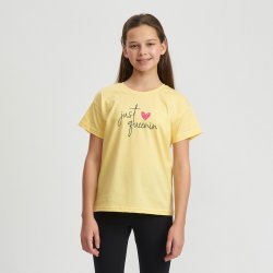 Winkiki kids Wear dívčí tričko Just Queenin žlutá