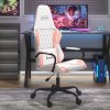 Herní křeslo VidaXL Herní židle bílá a růžová umělá kůže
