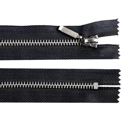 Kovový zip No 5 délka 16 cm (jeansový) - černá – Zboží Mobilmania