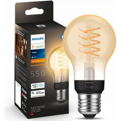 Philips žárovka LED Hue White Filament, E27, 7W – Zboží Živě