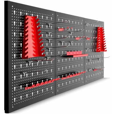 tectake nástěnný panel na nářadí jonah s háčky a držáky - 3-dílná – Hledejceny.cz