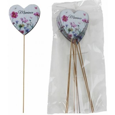 Dekorační zápich srdce s nápisem Mamince, 8 ks D7878 – Zboží Živě