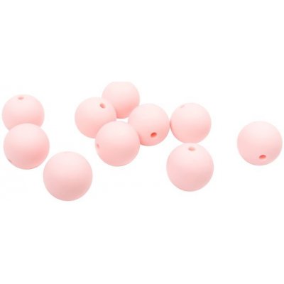 Natana silikonové korálky baby pink 15 mm 10 ks – Zboží Dáma