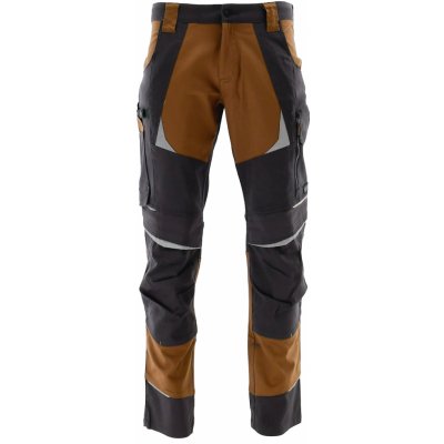 Sara Workwear Strečové kalhoty COTTONFLEX tmavě šedé hnědé – Hledejceny.cz