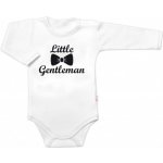 Baby Nellys Body dl. rukáv Little Gentleman bavlna bílo černé – Zboží Mobilmania
