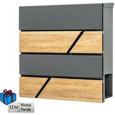 KĽUČKA D3638 poštovní schránka antracit + imit.dřeva Antracit + dřevo Ano – Zbozi.Blesk.cz