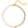 Náramek Ornamenti pozlacený Pearls Zirconia gold OOR300013