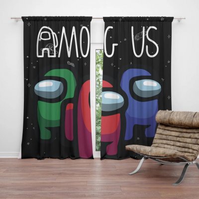 Sablio Závěs AMONG US Černý vesmír: 2ks 140x250cm – Hledejceny.cz