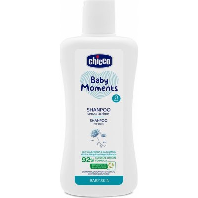 CHICCO Šampon na vlasy Baby Moments 92 % přírodních složek 200 ml – Zboží Dáma